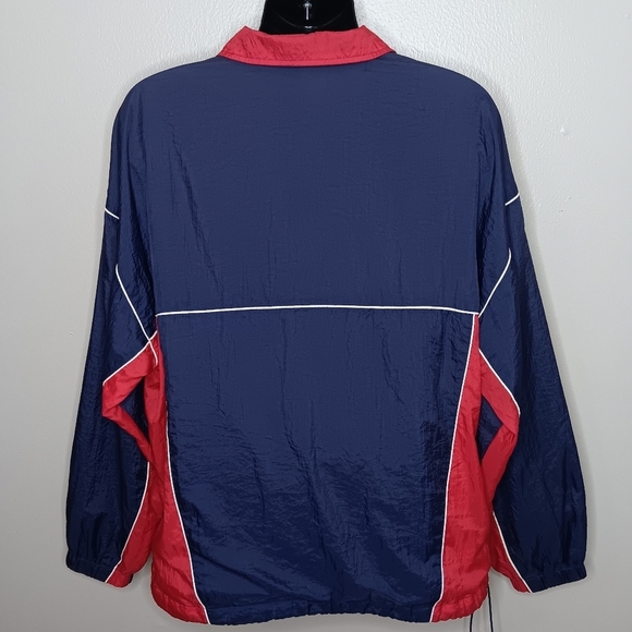 Vintage 80s 90s Athletic Works Mens Large Nylon Jacket Full Zip Windbreaker Navy - Picture 6 of 10